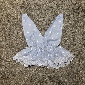 Forever 21 Blue and White Striped Crop Top